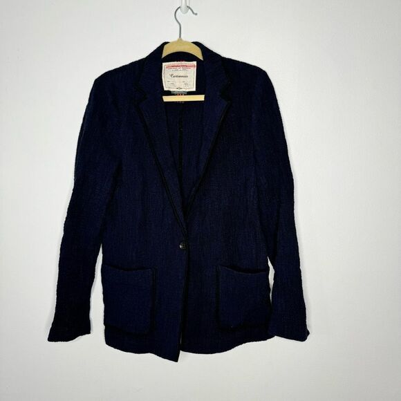 Anthropologie Cartonneir navy blazer size 12 - Picture 1 of 5